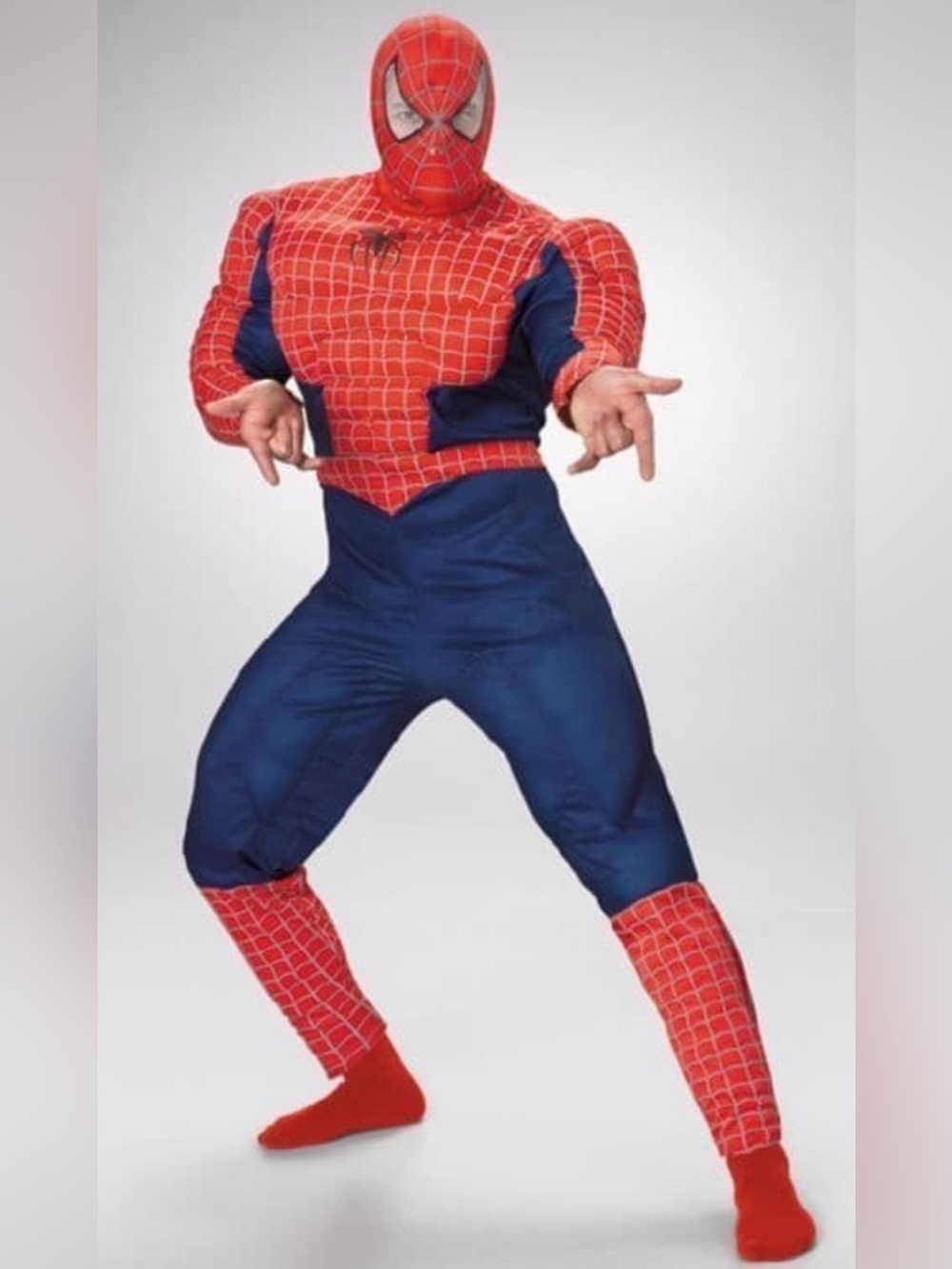 Spiderman 2 Marvel Cos Costume Bodysuit Only Muscle Chest Legs Size 46 Adult